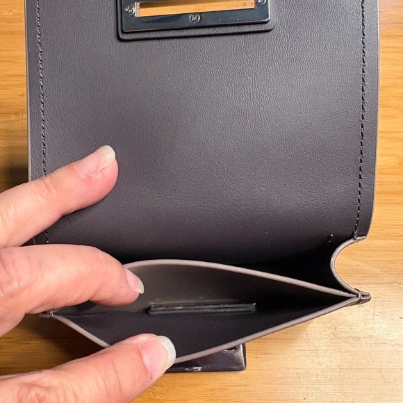 EUC Zac Zac Posen- Earthette Leather Mini Wallet Card Holder in Color Smog. - Picture 5 of 8